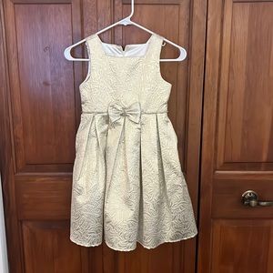 Girls American Princess gold sparkle dress